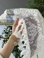50x90 SARRA 3'LÜ SARE BAĞLAMALI DAMASK HAVLU