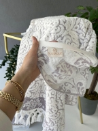 50x90 SARRA 3'LÜ SARE BAĞLAMALI DAMASK HAVLU